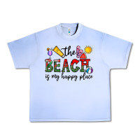 Grape Ice the beach is my happy place Urban Heavy Tee - CowhideDigitalArt