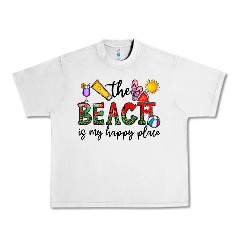 The Beach Is My Happy Place Urban Heavy Tee by CowhideDigitalArt | Teevron