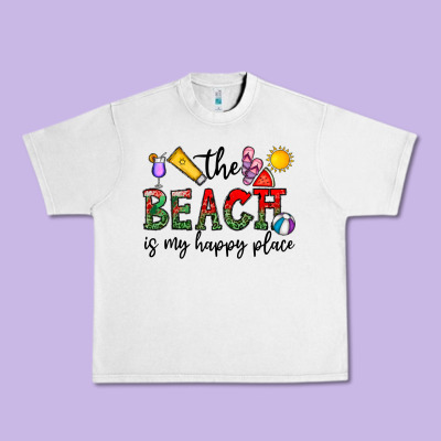 The Beach Is My Happy Place Urban Heavy Tee Designed By Cowhidedigitalart