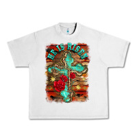 Lunar Rock he is risen cross with roses background Urban Heavy Tee - BarkalooDesign