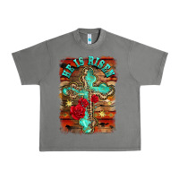 Tornado he is risen cross with roses background Urban Heavy Tee - BarkalooDesign