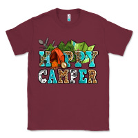 Burgundy happy camper with trees and map Classic Tee - AdoDesignShop