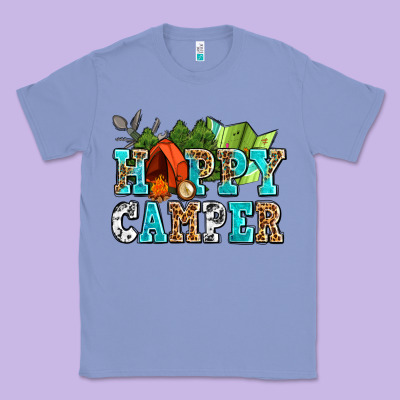 Happy Camper With Trees And Map Classic Tee Designed By Adodesignshop