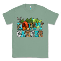 Sage happy camper with trees and map Classic Tee - AdoDesignShop