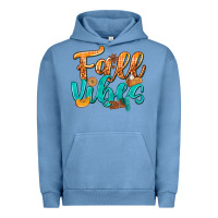 Pigment Pebble Blue Fall Vibes with Food Urban Hoodie - texasbilliewilder