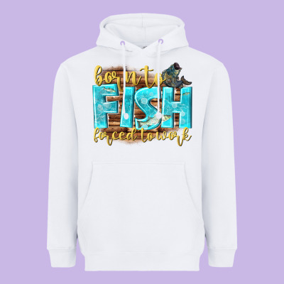 Born To Fish Forced To Work Heavyweight Hoodie Designed By Nancycooperartshop