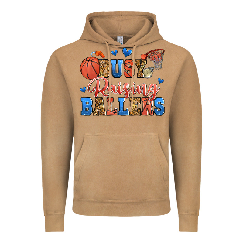 Busy Raising Ballers Basketball Vintage Hoodie by Zillion Design Studio | Teevron