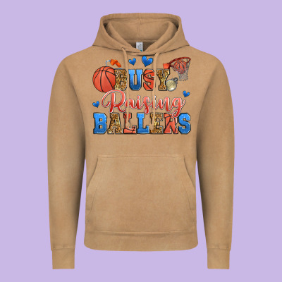 Busy Raising Ballers Basketball Vintage Hoodie Designed By Zillion Design Studio
