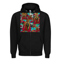 Black lady of guadalupe western seamless Zipper Hoodie - Jasminsmagicworld