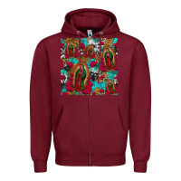 Burgundy lady of guadalupe western seamless Zipper Hoodie - Jasminsmagicworld