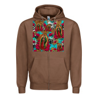 Chestnut lady of guadalupe western seamless Zipper Hoodie - Jasminsmagicworld