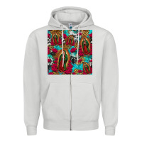 Dove Grey lady of guadalupe western seamless Zipper Hoodie - Jasminsmagicworld