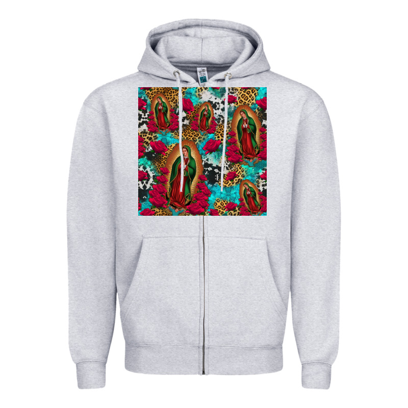 Lady Of Guadalupe Western Seamless Zipper Hoodie by Jasminsmagicworld | Teevron