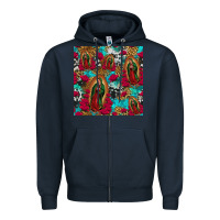 Navy lady of guadalupe western seamless Zipper Hoodie - Jasminsmagicworld
