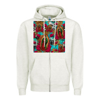 Oatmeal Heather lady of guadalupe western seamless Zipper Hoodie - Jasminsmagicworld