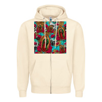Sandshell lady of guadalupe western seamless Zipper Hoodie - Jasminsmagicworld