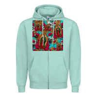 Seafoam lady of guadalupe western seamless Zipper Hoodie - Jasminsmagicworld