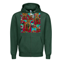 Sports Green lady of guadalupe western seamless Zipper Hoodie - Jasminsmagicworld
