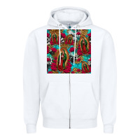 White lady of guadalupe western seamless Zipper Hoodie - Jasminsmagicworld