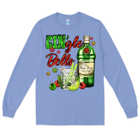 Colony Blue gin`gle bells with bottle and cocktail Long Sleeve Tee - AdoDesignShop