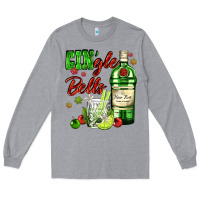 Heather Grey gin`gle bells with bottle and cocktail Long Sleeve Tee - AdoDesignShop