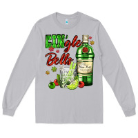 Gin`gle Bells With Bottle And Cocktail Long Sleeve Tee | Teevron