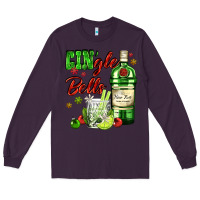 Plum gin`gle bells with bottle and cocktail Long Sleeve Tee - AdoDesignShop