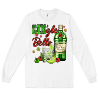 White gin`gle bells with bottle and cocktail Long Sleeve Tee - AdoDesignShop