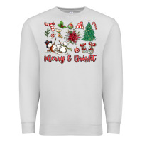 Dove Grey merry bright Premium Sweatshirt - MaliasSmallBusiness
