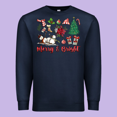 Merry Bright Premium Sweatshirt Designed By Maliassmallbusiness