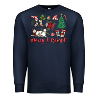 Navy merry bright Premium Sweatshirt - MaliasSmallBusiness