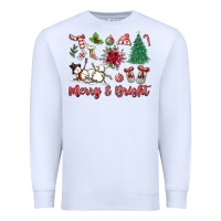 White merry bright Premium Sweatshirt - MaliasSmallBusiness
