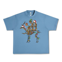 Pebble Blue Christmas deer and skeletons Urban Heavy Tee - FaDigitalArtStudio