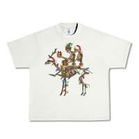 Pistachio Christmas deer and skeletons Urban Heavy Tee - FaDigitalArtStudio