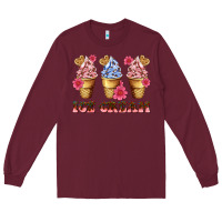 Burgundy floral ice cream Long Sleeve Tee - AdoDesignShop