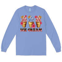 Colony Blue floral ice cream Long Sleeve Tee - AdoDesignShop