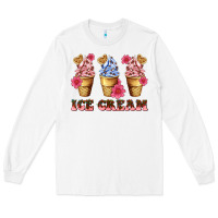 White floral ice cream Long Sleeve Tee - AdoDesignShop