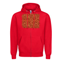 Red serape turquoise  leather background Zipper Hoodie - Jasminsmagicworld