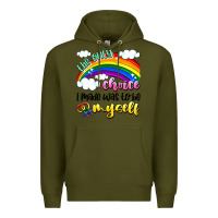 Army Green the only choice i made was to be myself Premium Hoodie - Artiststas