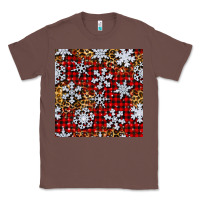 Chestnut christmas snow crystals with plaid seamless pattern Classic Tee - BundleAndBundleShop