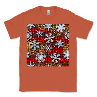 Copper christmas snow crystals with plaid seamless pattern Classic Tee - BundleAndBundleShop