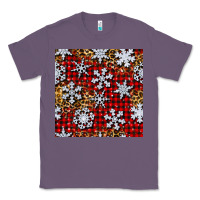 Lavender christmas snow crystals with plaid seamless pattern Classic Tee - BundleAndBundleShop