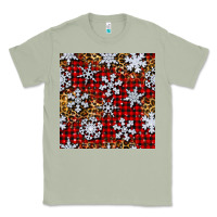 Matcha christmas snow crystals with plaid seamless pattern Classic Tee - BundleAndBundleShop