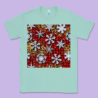 Christmas Snow Crystals With Plaid Seamless Pattern Classic Tee Designed By Bundleandbundleshop