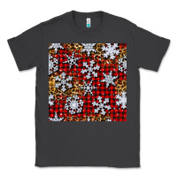 Smoke christmas snow crystals with plaid seamless pattern Classic Tee - BundleAndBundleShop