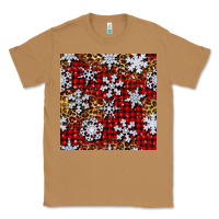Toasted Coconut christmas snow crystals with plaid seamless pattern Classic Tee - BundleAndBundleShop
