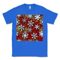 True Royal christmas snow crystals with plaid seamless pattern Classic Tee - BundleAndBundleShop