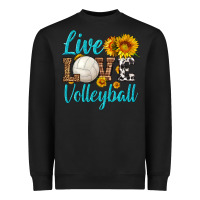 Black live love volleyball Heavyweight Sweatshirt - HRA Design Shop