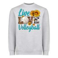 Heather Grey live love volleyball Heavyweight Sweatshirt - HRA Design Shop