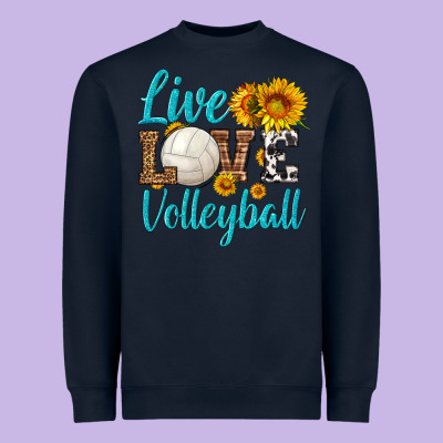 Live Love Volleyball Heavyweight Sweatshirt Designed By Hra Design Shop